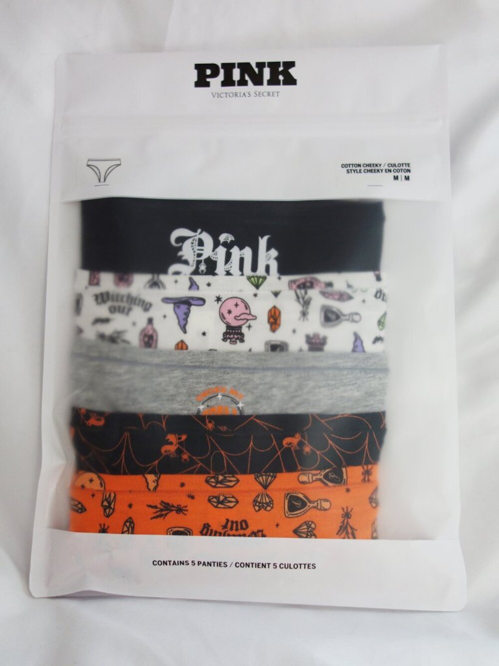 Victoria's Secret PINK 5-Pack Cotton Cheeky Panties Halloween (M) NWT! - Picture 5 of 10
